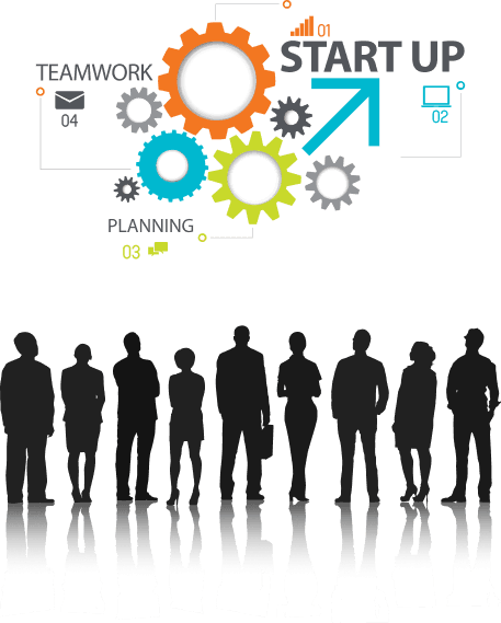 Team silhouettes representing teamwork